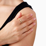 MOTHER OF PEARL HEART ADJUSTABLE RING best gold plated tarnish and water resistant piece by Irish Jewellery brand - Lynott Jewellery