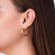 VIVID TWISTED HOOPS best gold plated tarnish and water resistant piece by Irish Jewellery brand - Lynott Jewellery