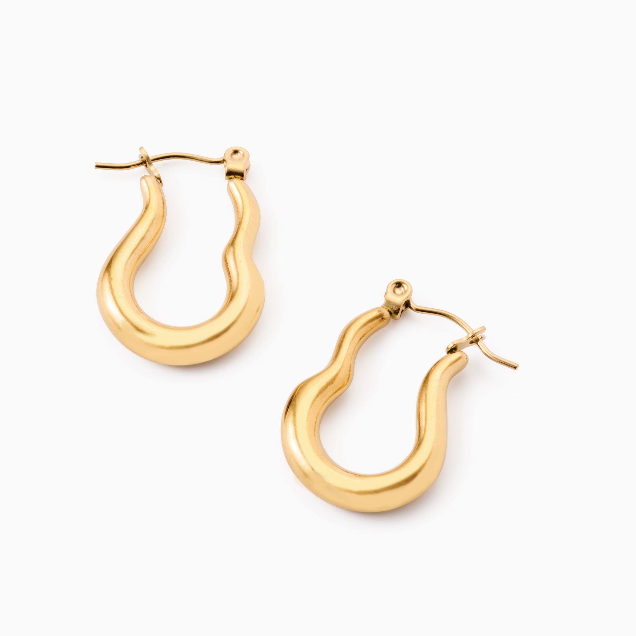 RIPPLE HOOP EARRINGS best gold plated tarnish and water resistant piece by Irish Jewellery brand - Lynott Jewellery