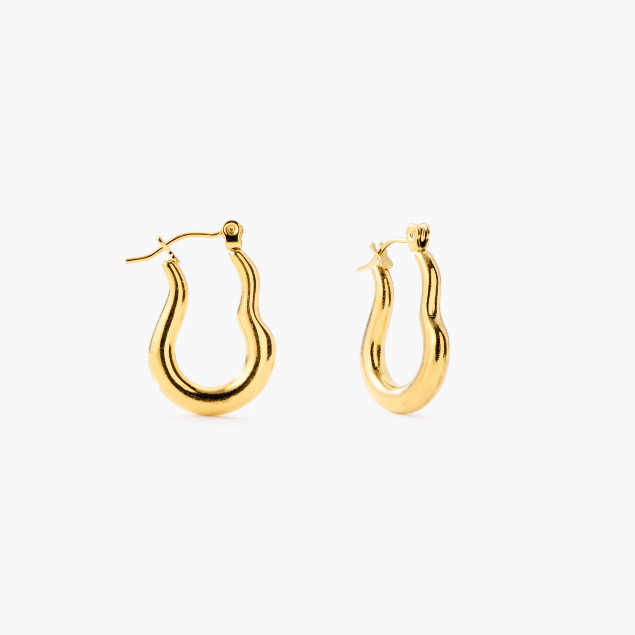 RIPPLE HOOP EARRINGS best gold plated tarnish and water resistant piece by Irish Jewellery brand - Lynott Jewellery