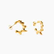 MOLTEN FLARE HOOP best gold plated tarnish and water resistant piece by Irish Jewellery brand - Lynott Jewellery