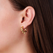 MOLTEN FLARE HOOP best gold plated tarnish and water resistant piece by Irish Jewellery brand - Lynott Jewellery