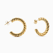 TWISTED HOOPS best gold plated tarnish and water resistant piece by Irish Jewellery brand - Lynott Jewellery