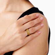 ENTWINED RING best gold plated tarnish and water resistant piece by Irish Jewellery brand - Lynott Jewellery