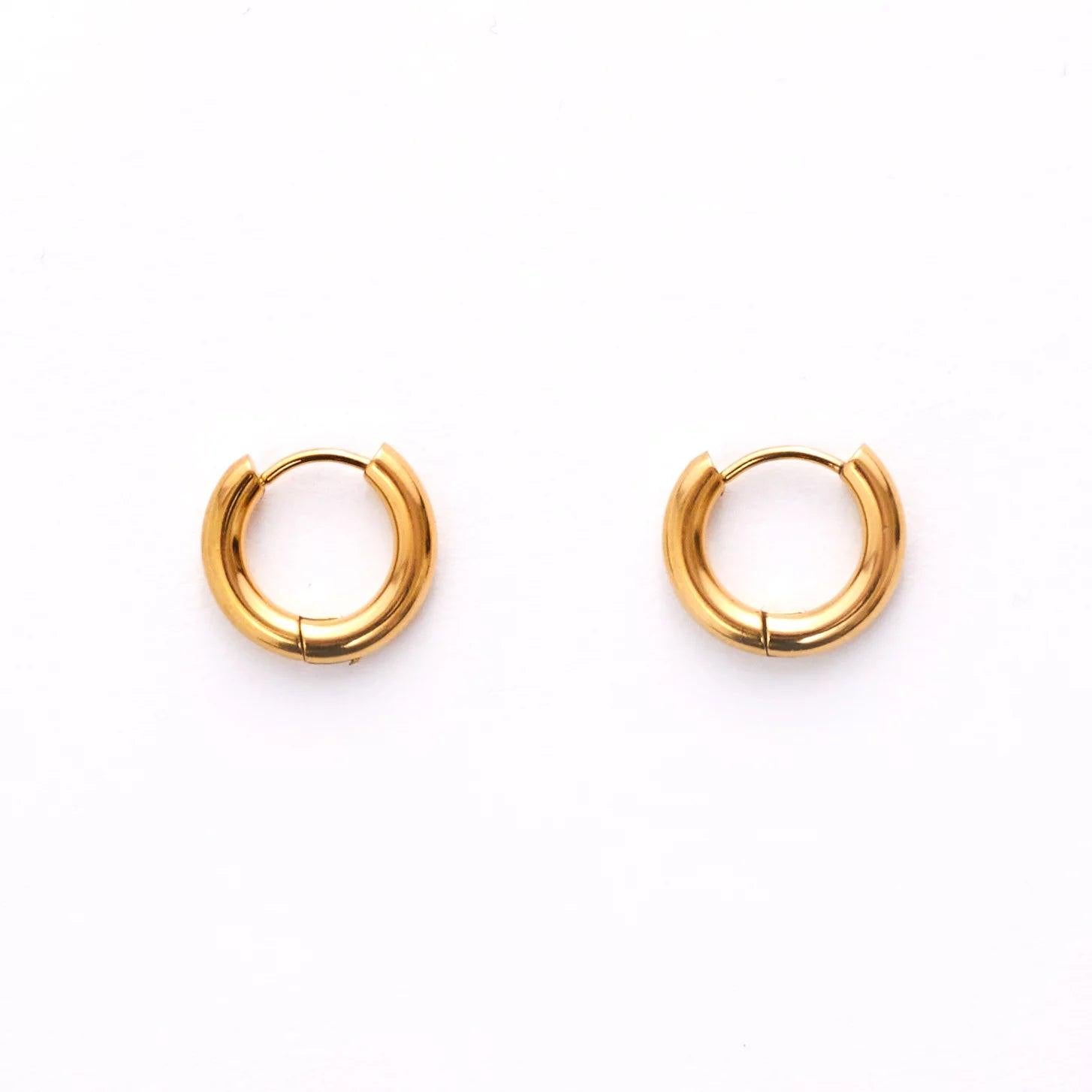 BELL HUGGIE EARRINGS best gold plated tarnish and water resistant piece by Irish Jewellery brand - Lynott Jewellery