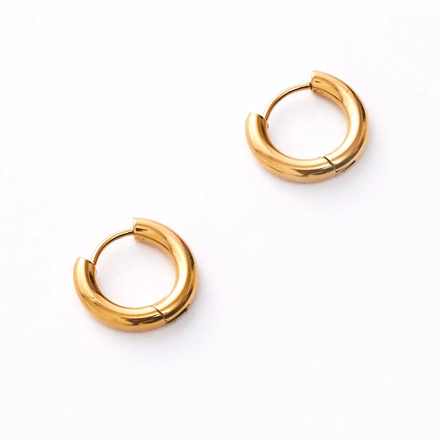 BELL HUGGIE EARRINGS best gold plated tarnish and water resistant piece by Irish Jewellery brand - Lynott Jewellery