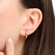 BELL HUGGIE EARRINGS best gold plated tarnish and water resistant piece by Irish Jewellery brand - Lynott Jewellery