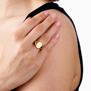 ENGRAVABLE SIGNET RING best gold plated tarnish and water resistant piece by Irish Jewellery brand - Lynott Jewellery