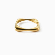 SQUARE RING best gold plated tarnish and water resistant piece by Irish Jewellery brand - Lynott Jewellery