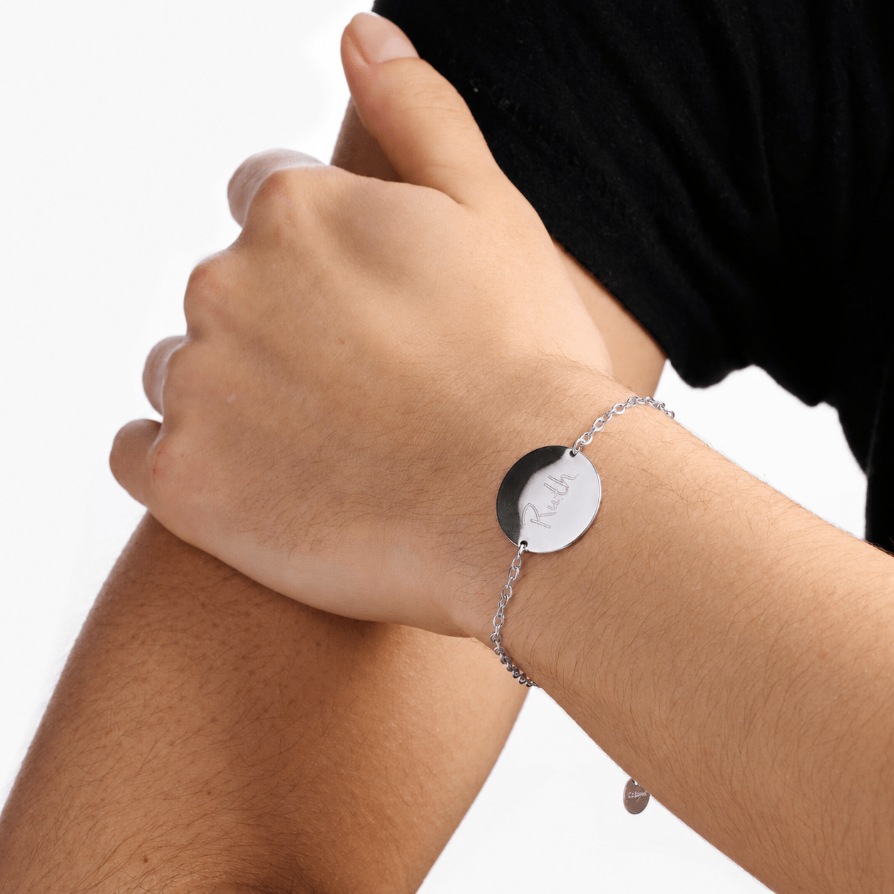 ENGRAVABLE DISC BRACELET best gold plated tarnish and water resistant piece by Irish Jewellery brand - Lynott Jewellery