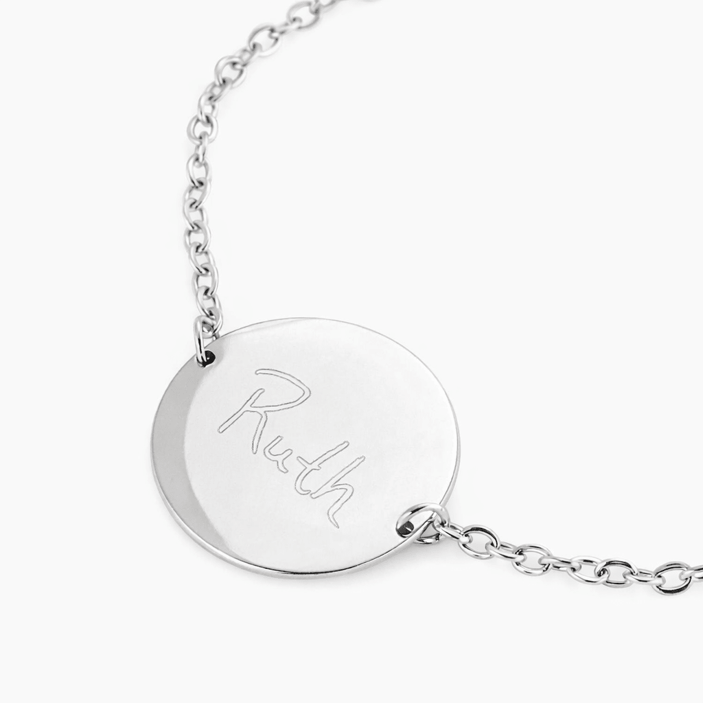 ENGRAVABLE DISC BRACELET best gold plated tarnish and water resistant piece by - Lynott Jewellery