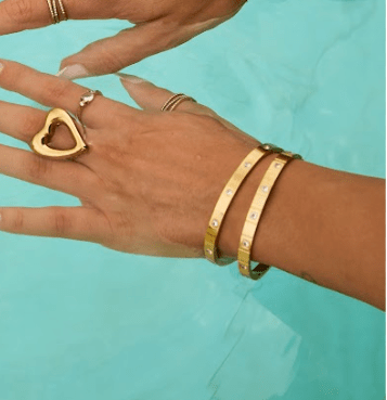 EVERMORE BANGLE best gold plated tarnish and water resistant piece by Irish Jewellery brand - Lynott Jewellery