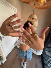 ATHENA GLAM ADJUSTABLE RING best gold plated tarnish and water resistant piece by Irish Jewellery brand - Lynott Jewellery