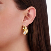 TEARDROP SPARKLE EARRING best gold plated tarnish and water resistant piece by Irish Jewellery brand - Lynott Jewellery