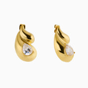 TEARDROP SPARKLE EARRING best gold plated tarnish and water resistant piece by Irish Jewellery brand - Lynott Jewellery