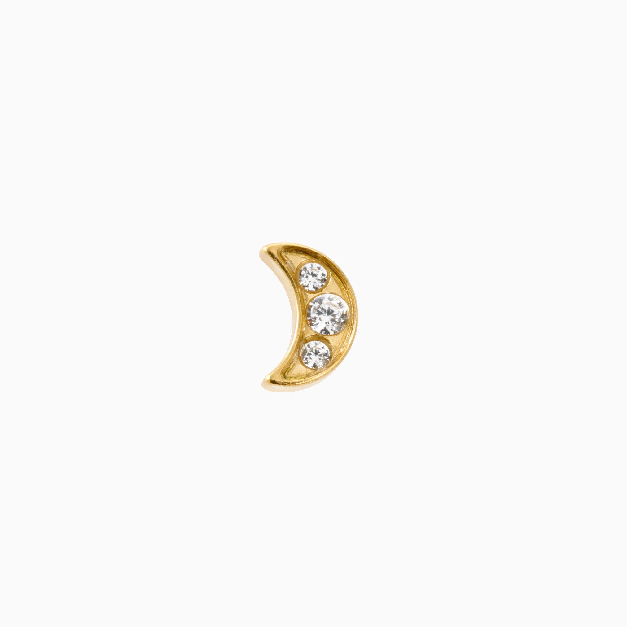 LUNAR GLOW FLAT BACK INDIVIDUAL STUD best gold plated tarnish and water resistant piece by Irish Jewellery brand - Lynott Jewellery