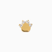 PAW GLOW FLAT BACK INDIVIDUAL STUD best gold plated tarnish and water resistant piece by Irish Jewellery brand - Lynott Jewellery