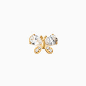 BUTTERFLY FLAT BACK INDIVIDUAL STUD best gold plated tarnish and water resistant piece by Irish Jewellery brand - Lynott Jewellery