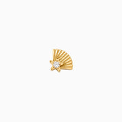 SEASHELL SPARKLE FLAT BACK INDIVIDUAL STUD best gold plated tarnish and water resistant piece by Irish Jewellery brand - Lynott Jewellery
