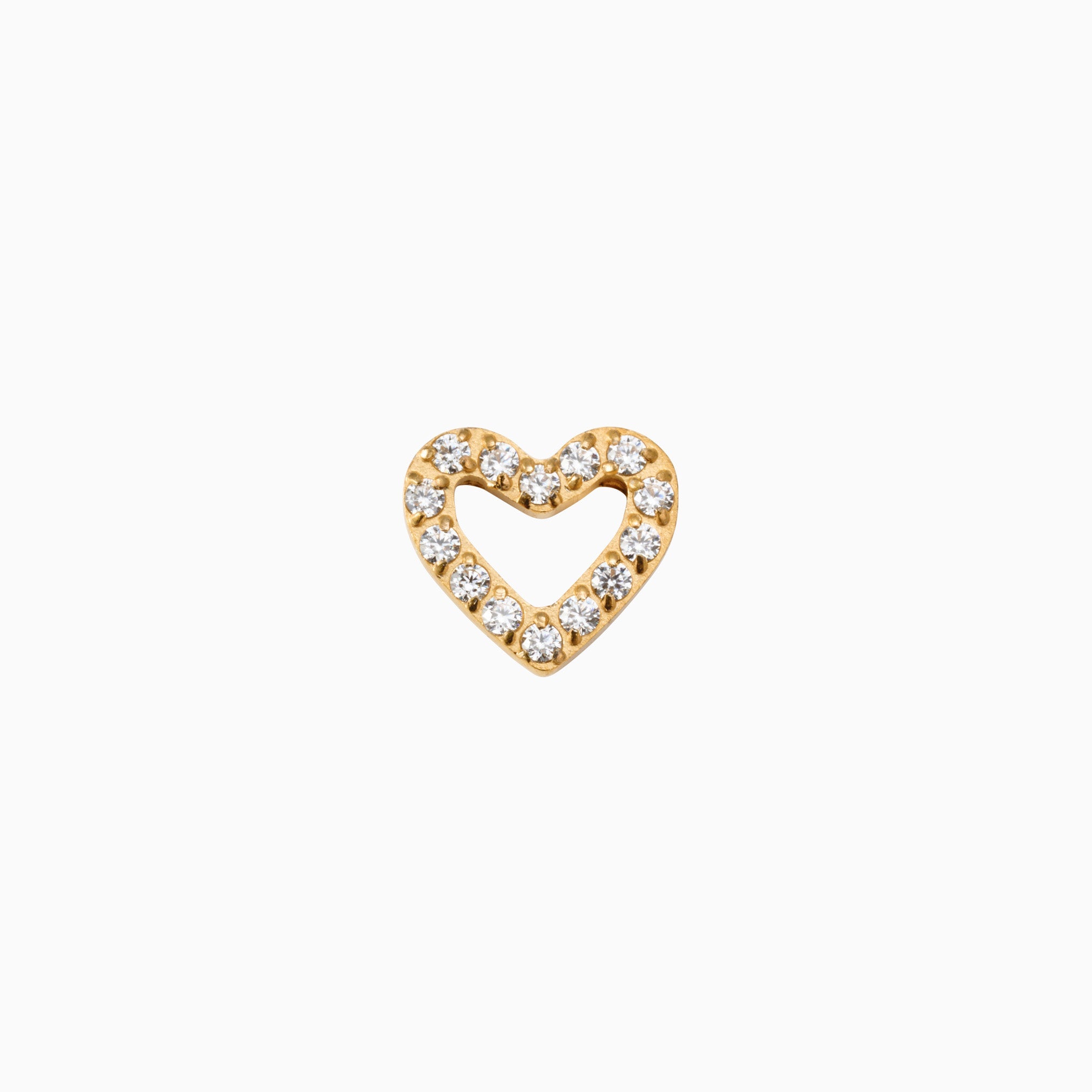 ETERNAL HEART FLAT BACK INDIVIDUAL STUD best gold plated tarnish and water resistant piece by Irish Jewellery brand - Lynott Jewellery