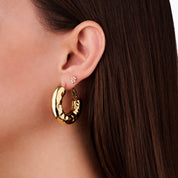 DAISY FLAT BACK INDIVIDUAL STUD best gold plated tarnish and water resistant piece by Irish Jewellery brand - Lynott Jewellery