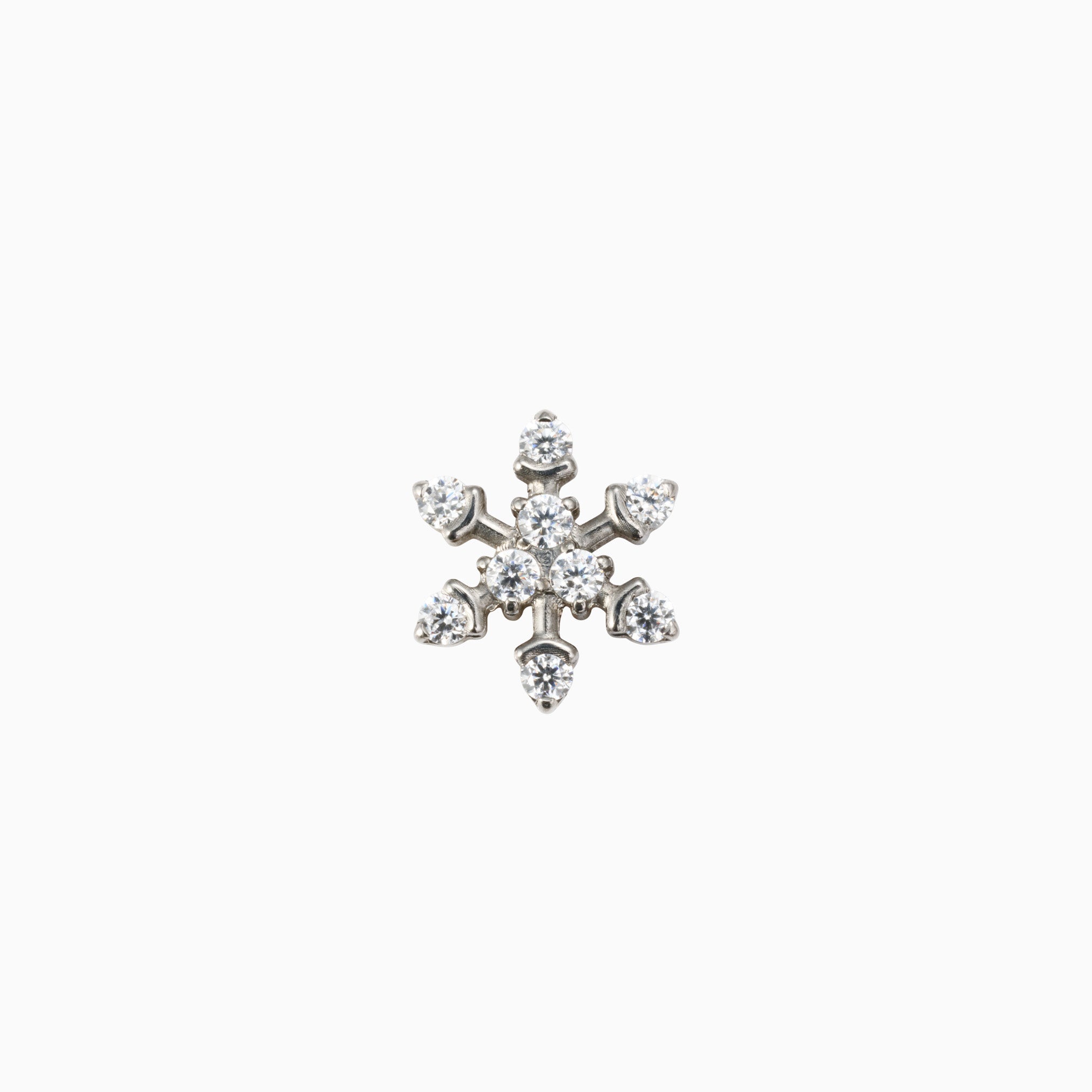 SNOWFLAKE FLAT BACK INDIVIDUAL STUD best gold plated tarnish and water resistant piece by Irish Jewellery brand - Lynott Jewellery