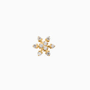 SNOWFLAKE FLAT BACK INDIVIDUAL STUD best gold plated tarnish and water resistant piece by Irish Jewellery brand - Lynott Jewellery