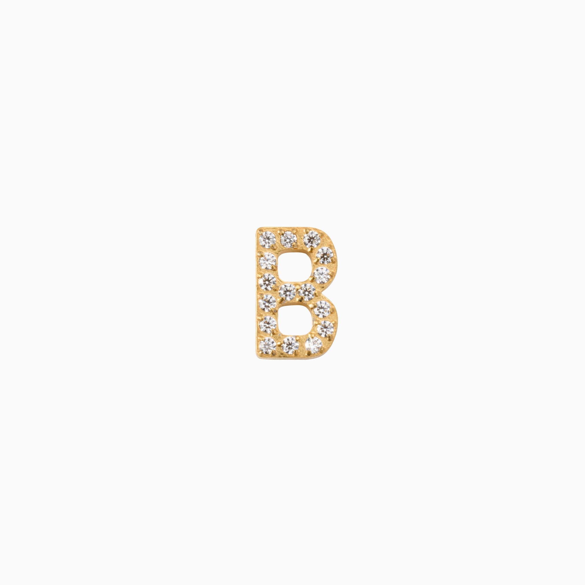 B FOR BAE FLAT BACK INDIVIDUAL STUD best gold plated tarnish and water resistant piece by Irish Jewellery brand - Lynott Jewellery