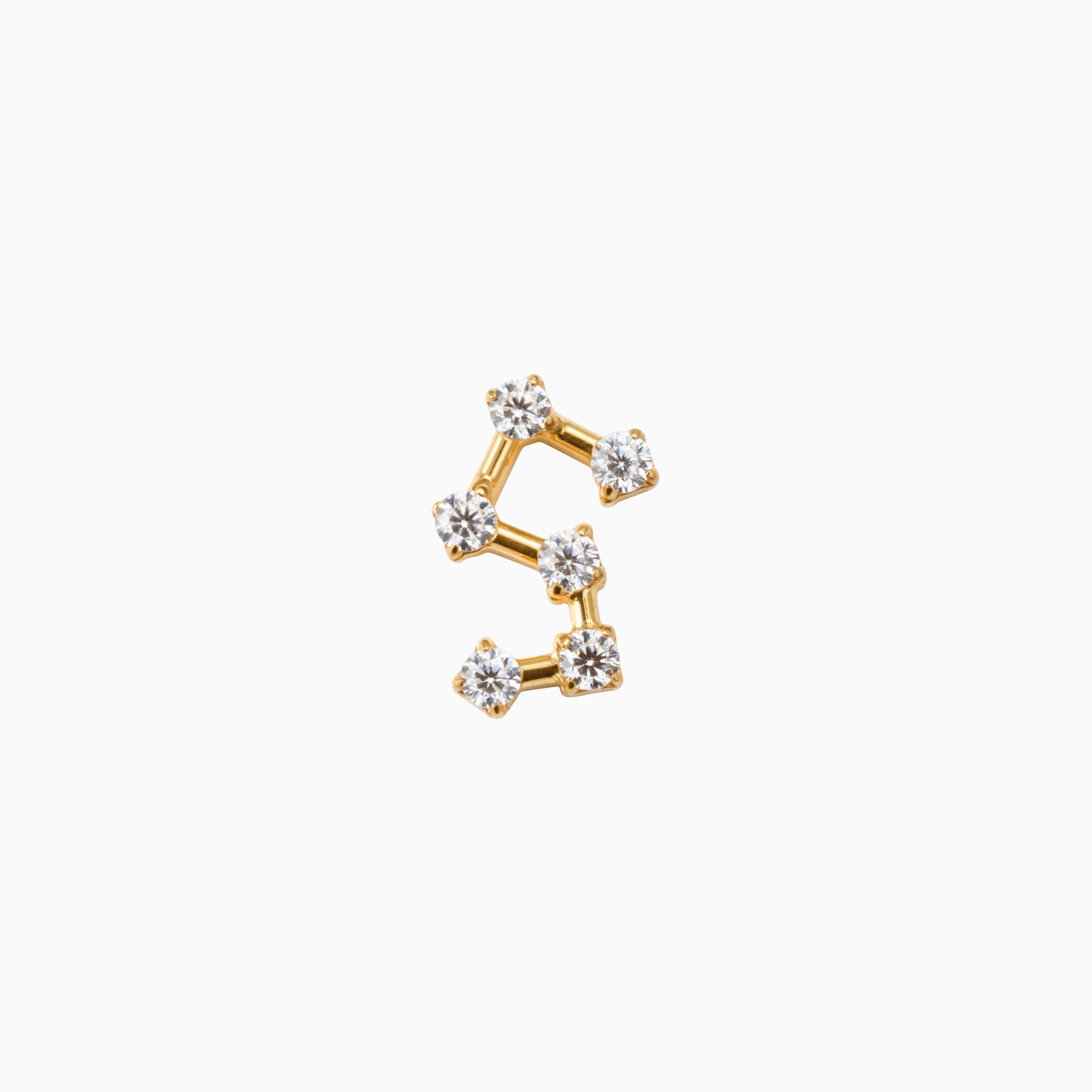 ZODIAC SPARK FLAT BACK INDIVIDUAL STUD best gold plated tarnish and water resistant piece by Irish Jewellery brand - Lynott Jewellery