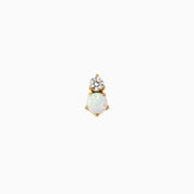 OPAL GLOW FLAT BACK INDIVIDUAL STUD best gold plated tarnish and water resistant piece by Irish Jewellery brand - Lynott Jewellery