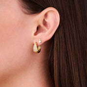 OPAL GLOW FLAT BACK INDIVIDUAL STUD best gold plated tarnish and water resistant piece by Irish Jewellery brand - Lynott Jewellery