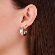 MELODY FLAT BACK INDIVIDUAL STUD best gold plated tarnish and water resistant piece by Irish Jewellery brand - Lynott Jewellery