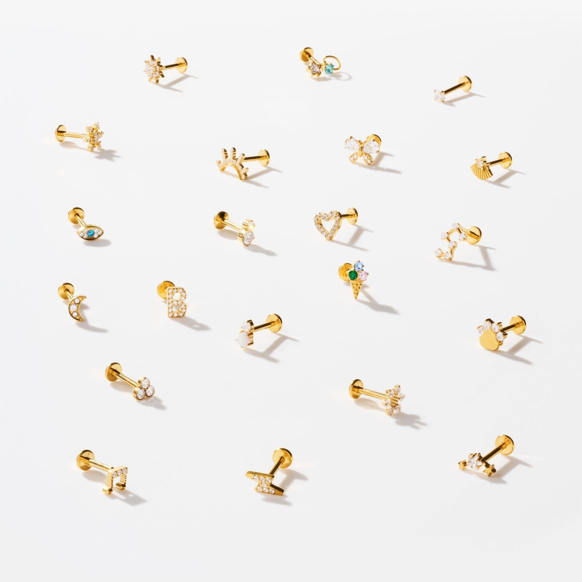 SHOOTING STAR FLAT BACK INDIVIDUAL STUD best gold plated tarnish and water resistant piece by Irish Jewellery brand - Lynott Jewellery