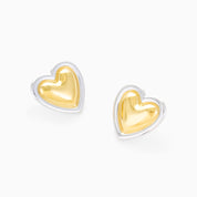 MIX METAL VINTAGE HEART CHUNKY EARRING