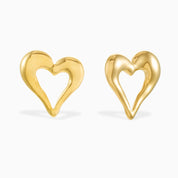 HEART CHUNKY STUD EARRINGS