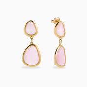 PASTEL PINK 2 STONE EARRINGS