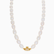 HEART CROWN PEARL CLADDAGH NECKLACE