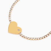 YOU ARE MY HEART ENGRAVABLE TENNIS BRACELET GOLD