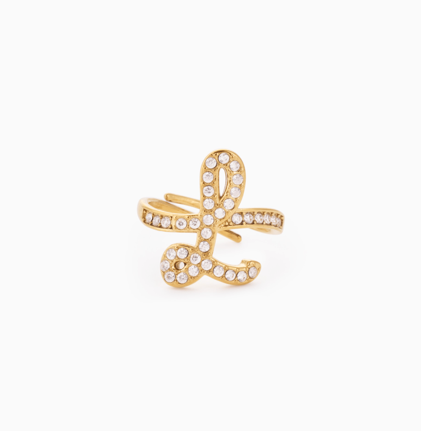 MAKE IT YOUR OWN INITIAL RING best gold plated tarnish and water resistant piece by Irish Jewellery brand - Lynott Jewellery