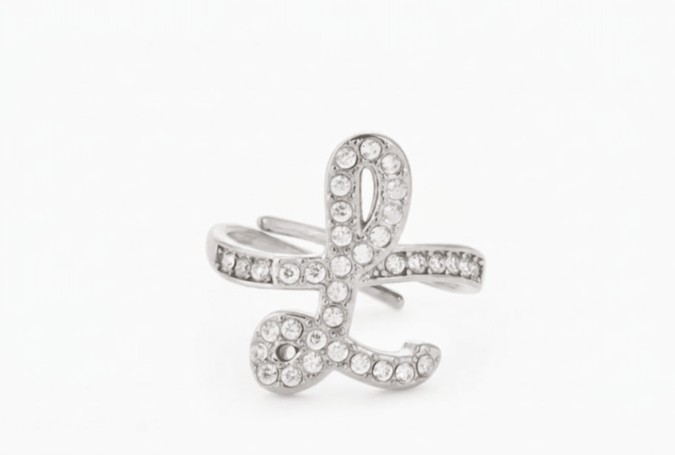 MAKE IT YOUR OWN INITIAL RING best gold plated tarnish and water resistant piece by Irish Jewellery brand - Lynott Jewellery