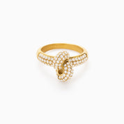 LOVERS KNOT RING best gold plated tarnish and water resistant piece by Irish Jewellery brand - Lynott Jewellery