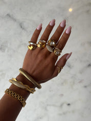 HEARTS ENTWINED RING best gold plated tarnish and water resistant piece by Irish Jewellery brand - Lynott Jewellery