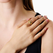 VELVET KISS RING best gold plated tarnish and water resistant piece by Irish Jewellery brand - Lynott Jewellery