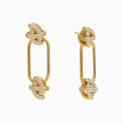 LOVERS KNOT DROP HOOPS best gold plated tarnish and water resistant piece by Irish Jewellery brand - Lynott Jewellery