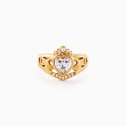 MO CROÍ CLADDAGH RING best gold plated tarnish and water resistant piece by Irish Jewellery brand - Lynott Jewellery
