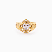 MO CROÍ CLADDAGH RING best gold plated tarnish and water resistant piece by Irish Jewellery brand - Lynott Jewellery