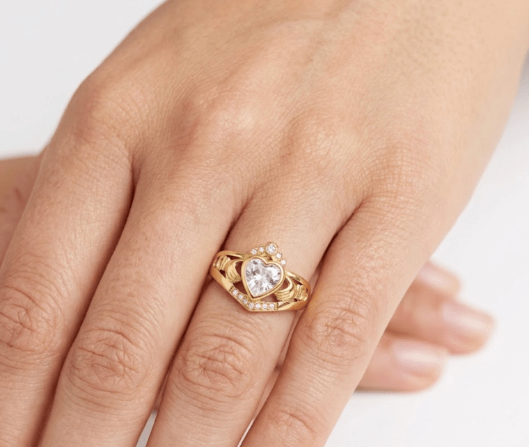 MO CROÍ CLADDAGH RING best gold plated tarnish and water resistant piece by Irish Jewellery brand - Lynott Jewellery