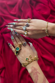 MARY CLADDAGH CRYSTAL RING best gold plated tarnish and water resistant piece by Irish Jewellery brand - Lynott Jewellery