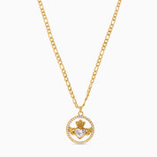 SAOIRSE CLADDAGH NECKLACE best gold plated tarnish and water resistant piece by Irish Jewellery brand - Lynott Jewellery