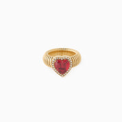 PURE OF HEART RED RING best gold plated tarnish and water resistant piece by Irish Jewellery brand - Lynott Jewellery